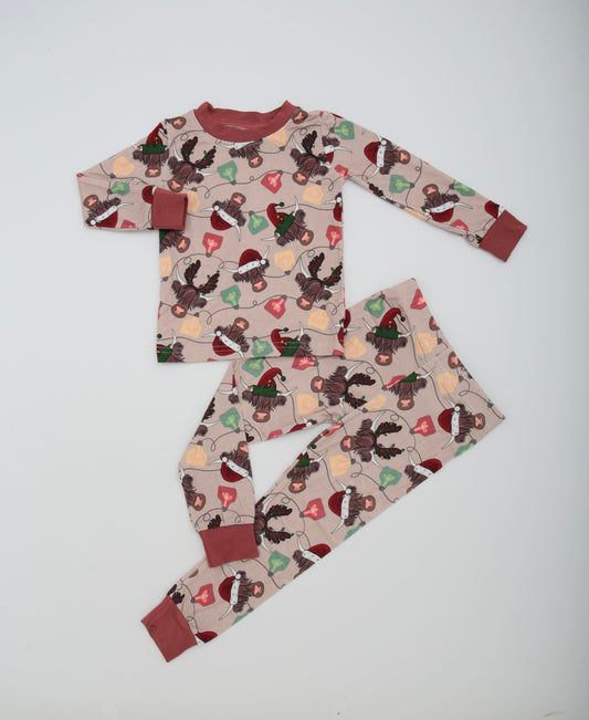 Christmas Highland 2 piece Bamboo PJ RTS